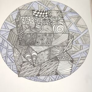 Abstract Black and White Geometric Art Print